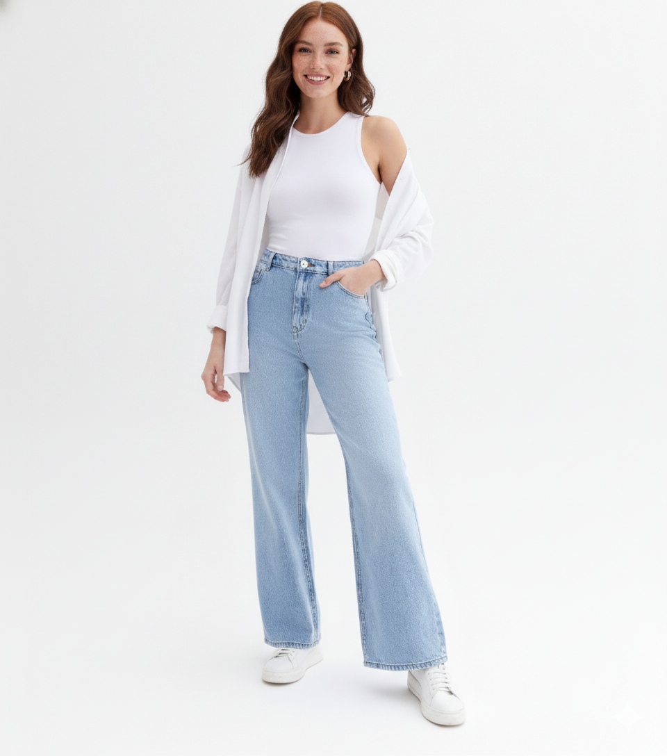 ICE BLUE WIDELEG DENIM