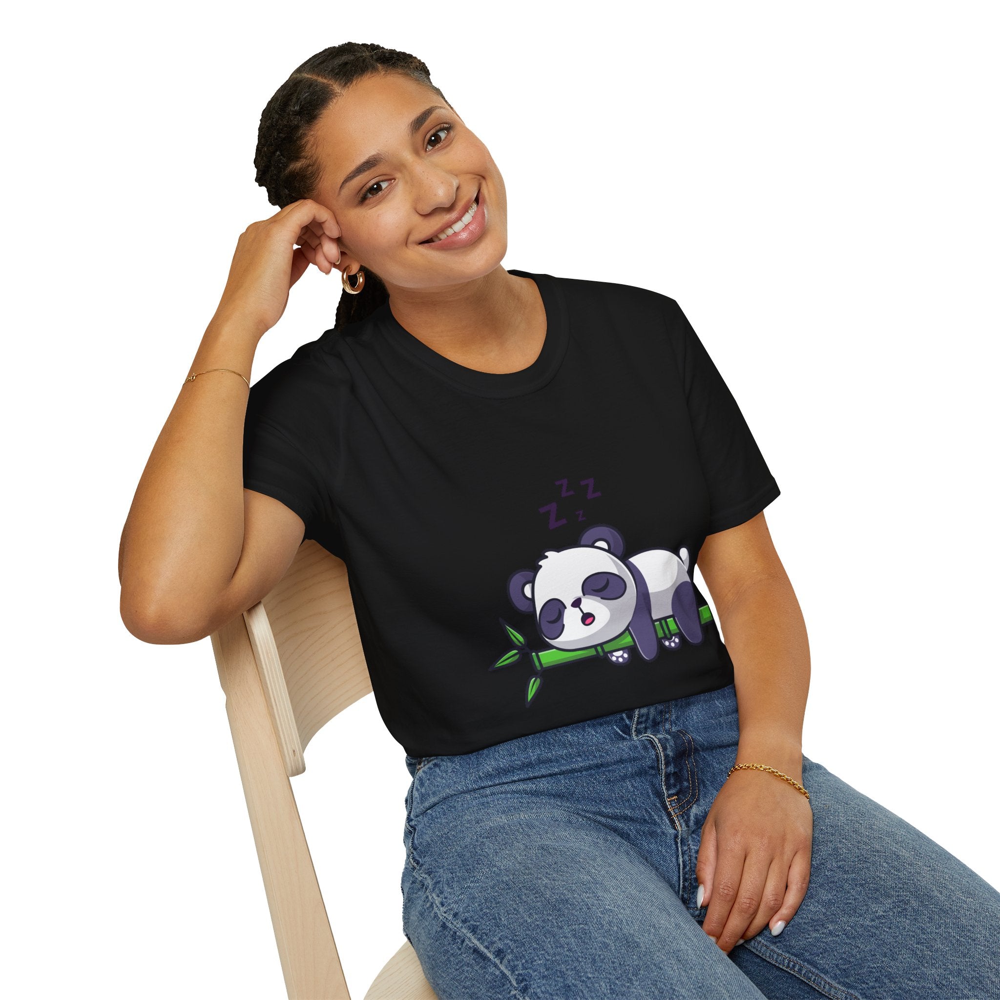 PRINTED DROP SHOULDER ROUND NECK TEE – BLACK – (Half Sleeves)
