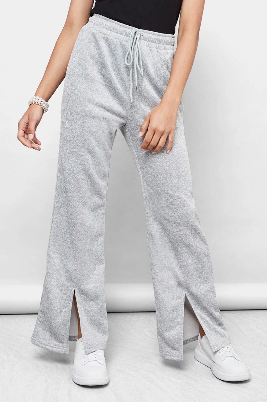 HIGH WAISTED WIDELEG SLIT TROUSER FOR WOMEN
