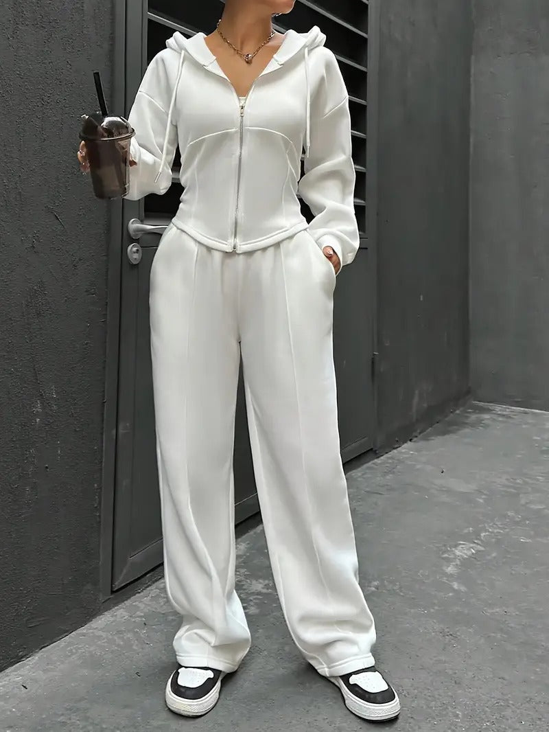 HIGH WAISTED WIDELEG TROUSER FOR WOMEN- WHITE