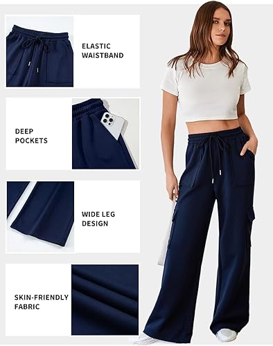 Women's Cargo High Waisted Wide Leg Athletic Trouser