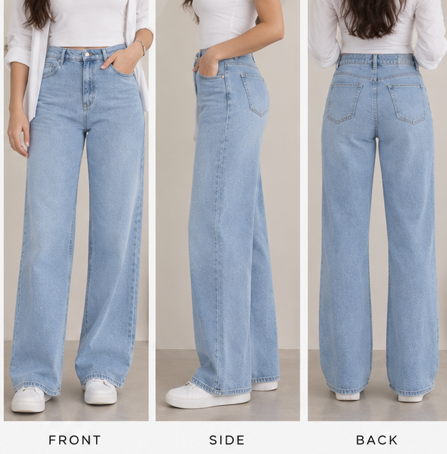 ICE BLUE WIDELEG DENIM