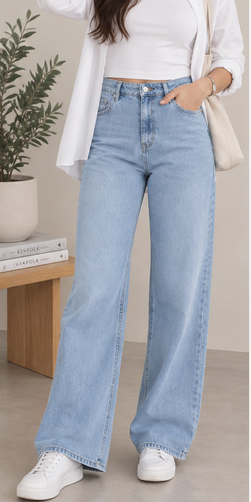 ICE BLUE WIDELEG DENIM