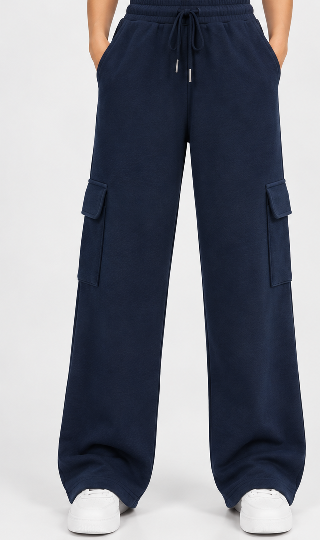 HIGH WAISTED NAVY BLUE CARGO Trouser