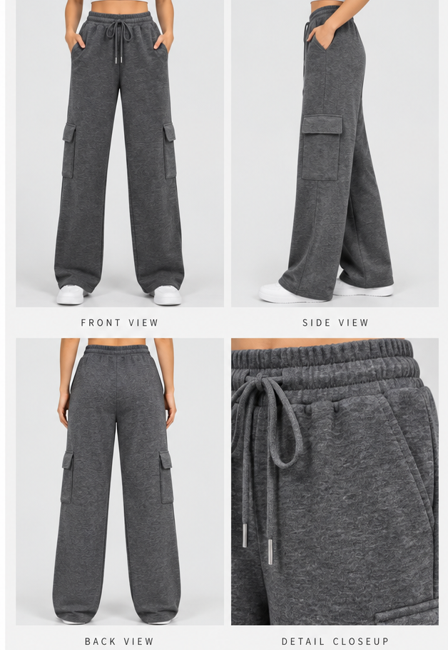 HIGH WAISTED CHARCOAL CARGO Trouser
