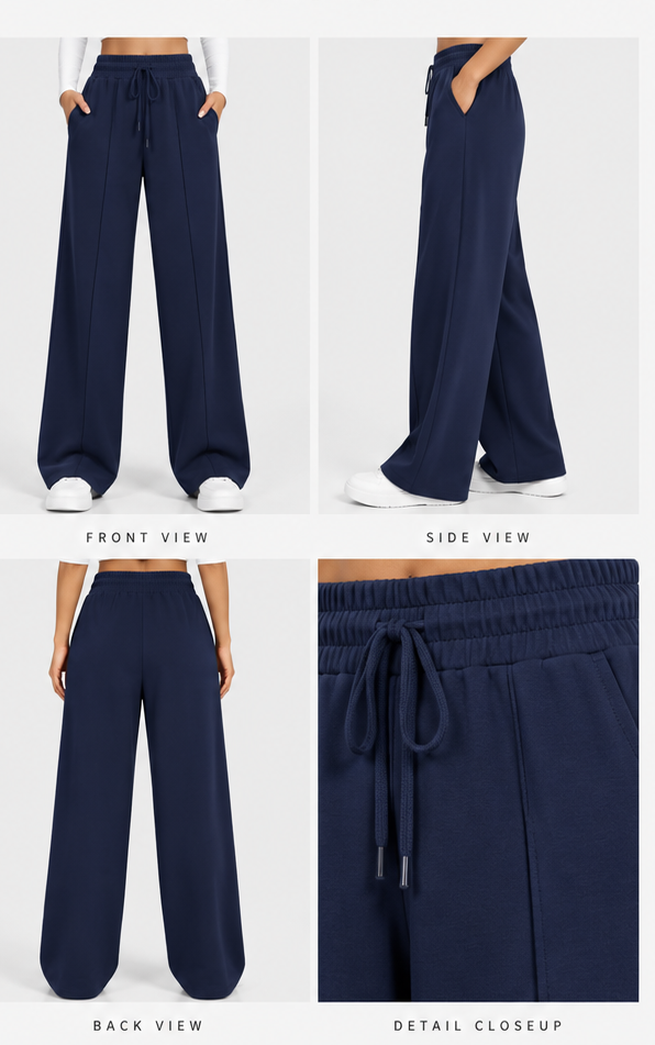 High Waisted- Navy Blue Straight line Trouser