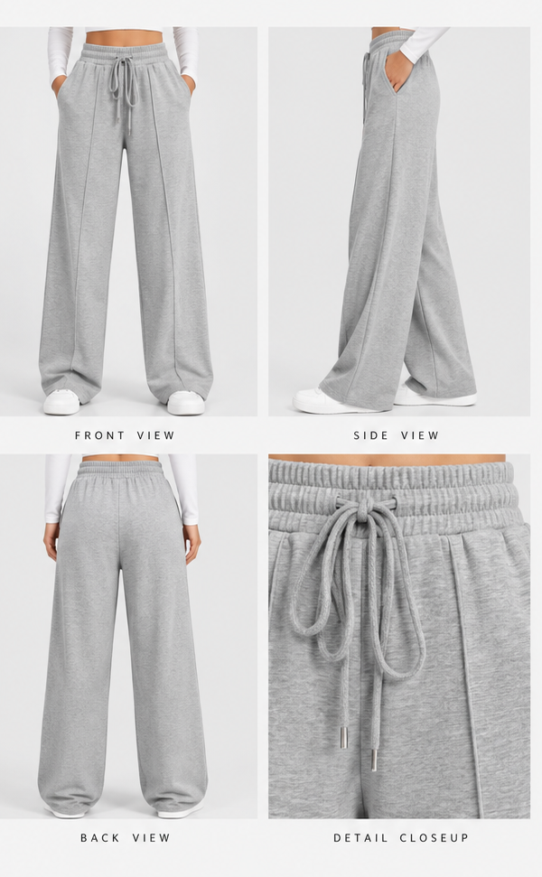 High Waisted- Grey Straight line Trouser