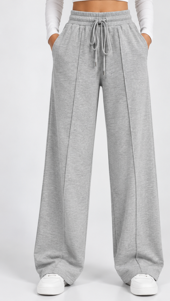 High Waisted- Grey Straight line Trouser