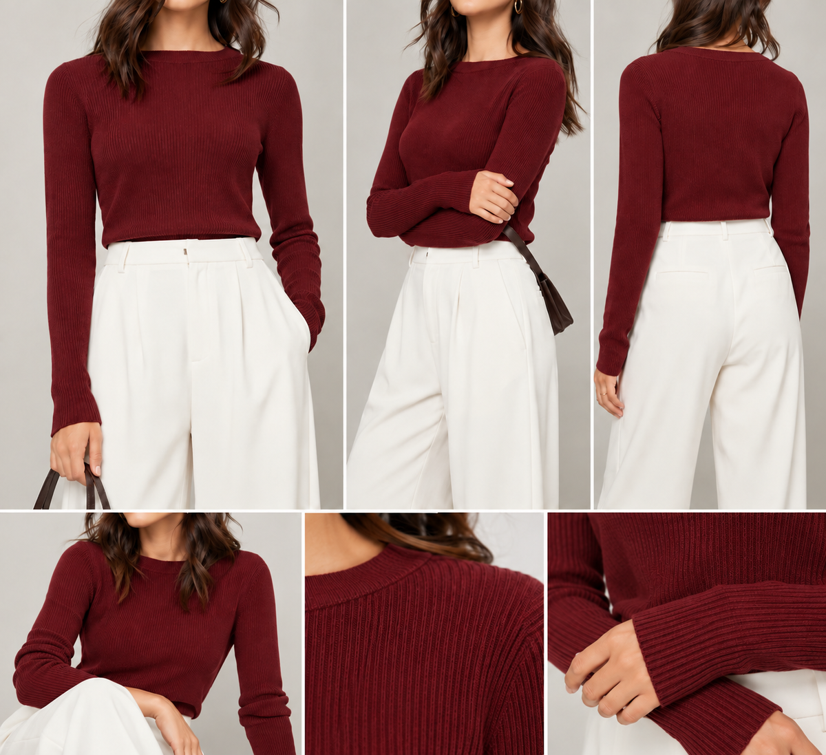 Simple Boat Neck Casual Long Sleeve shirt– Marhoon