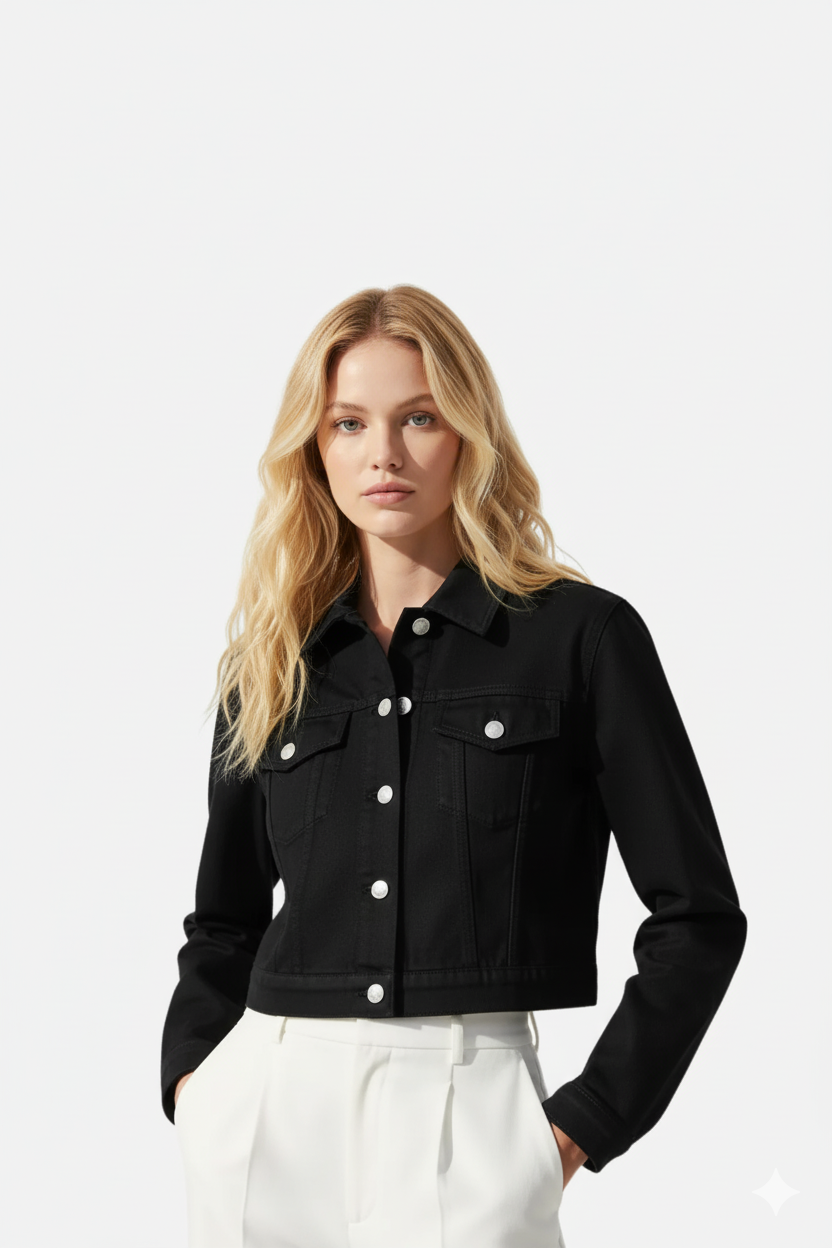 CW | CROPPED DENIM JACKET