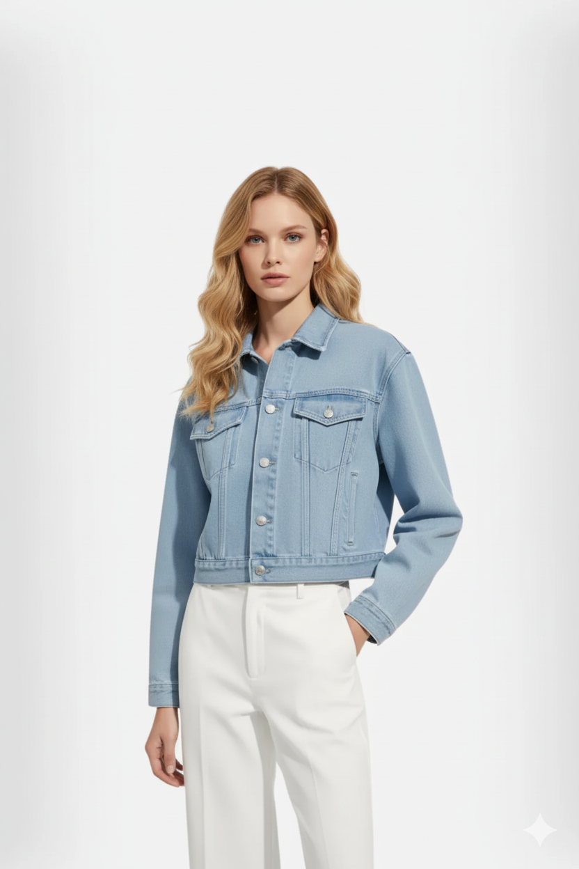 CW | CROPPED DENIM JACKET