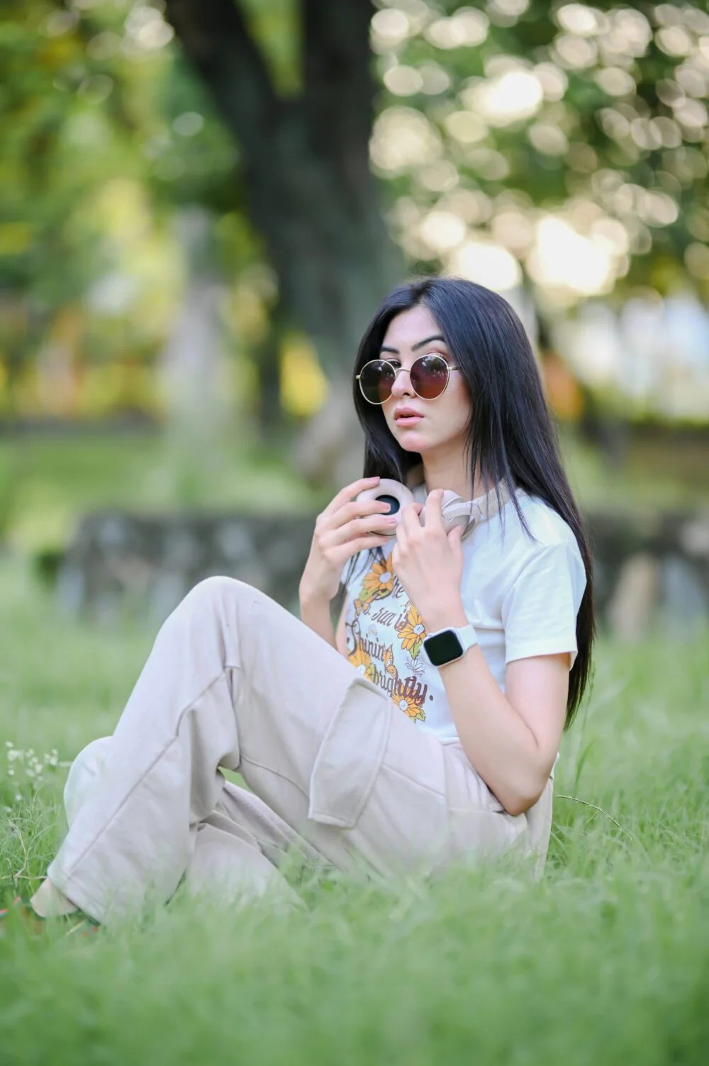 HIGH WAISTED WIDELEG CARGO TROUSER FOR WOMEN – BEIGE