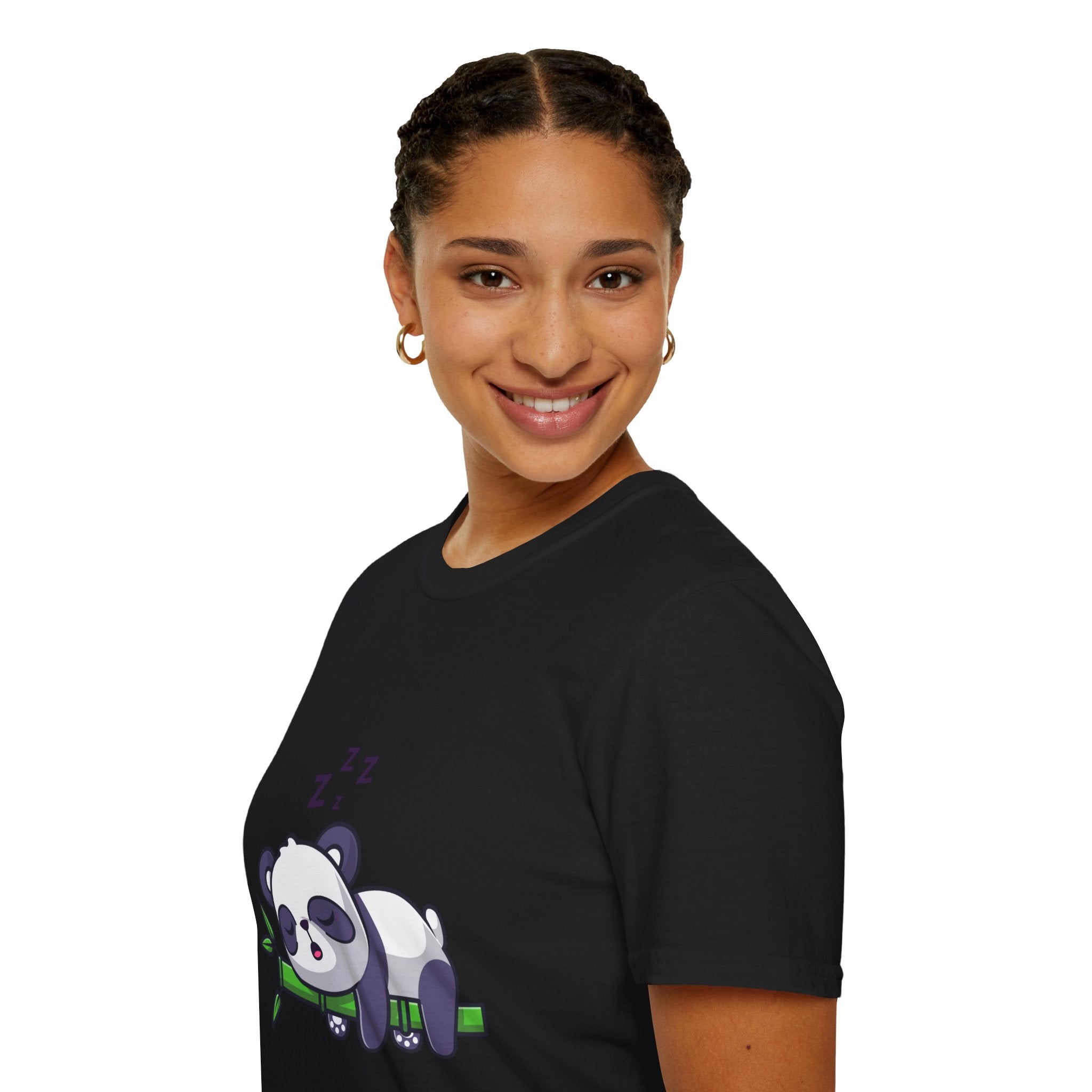 PRINTED DROP SHOULDER ROUND NECK TEE – BLACK – (Half Sleeves)