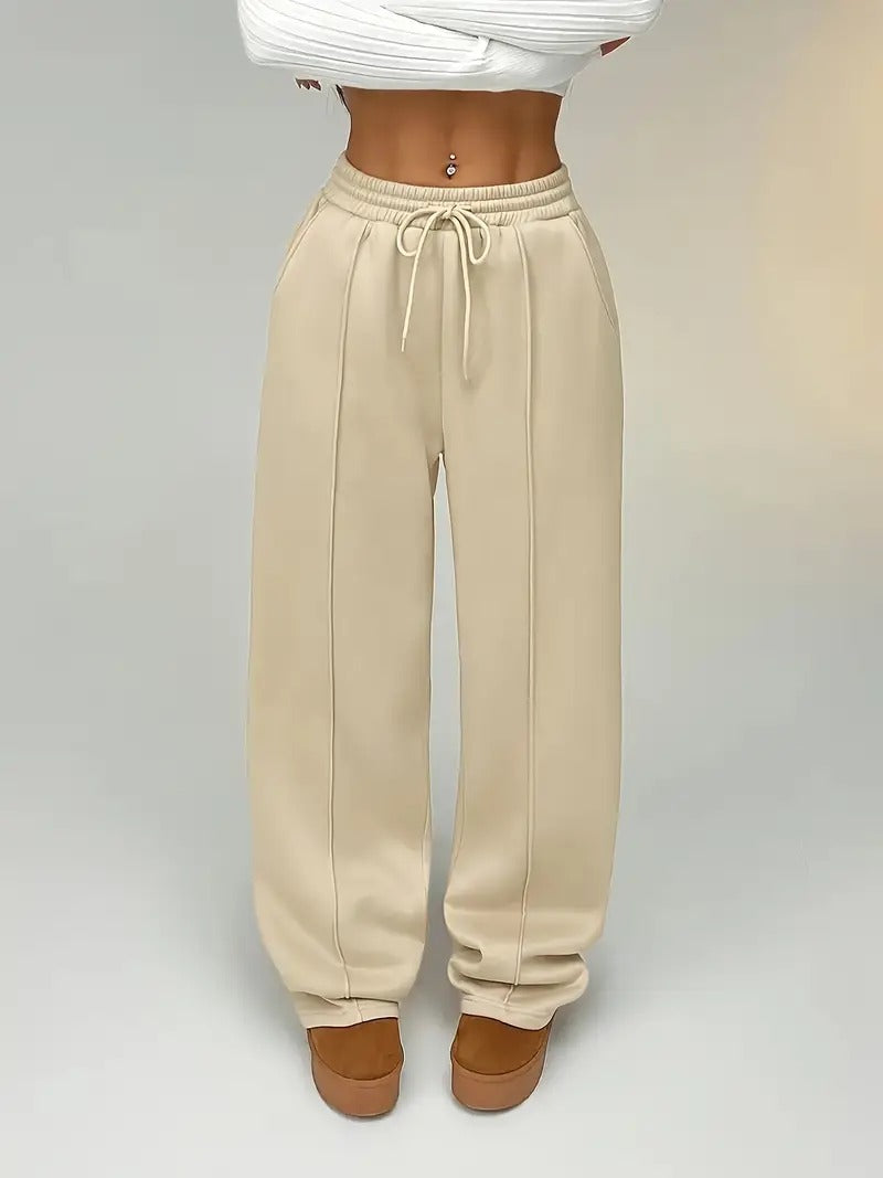 HIGH WAISTED WIDELEG TROUSER FOR WOMEN- BEIGE