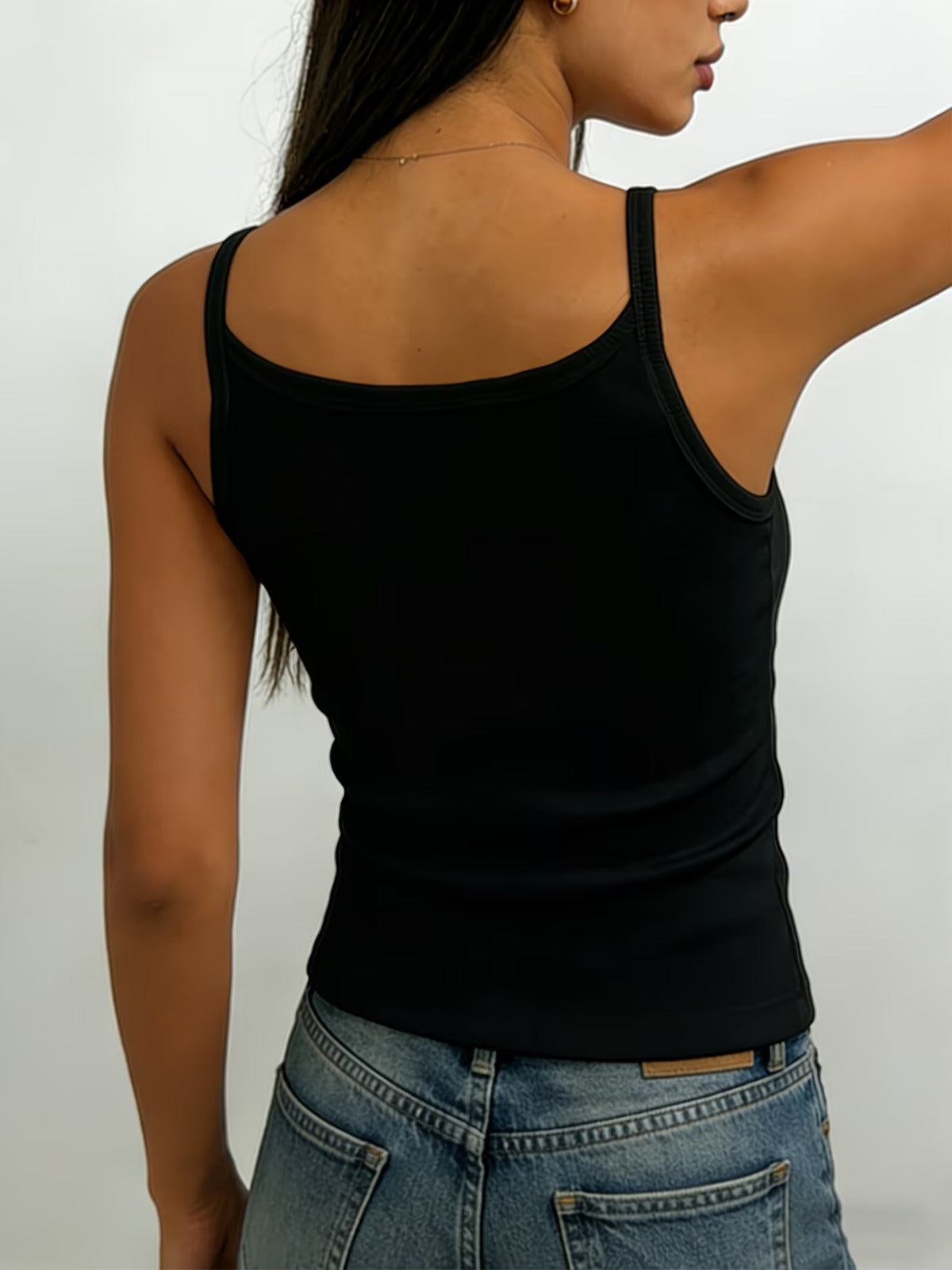 STRIPPED TANK TOP FOR WOMEN (BLACK)