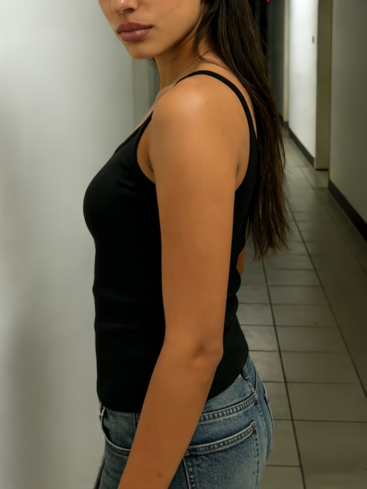 STRIPPED TANK TOP FOR WOMEN (BLACK)