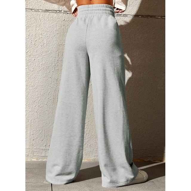 PULL&BEAR HIGH WAISTED WIDELEG SWEATPANT – GREY