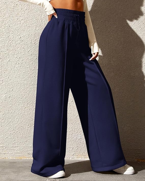 HIGH WAISTED WIDELEG TROUSER FOR WOMEN- NAVY BLUE