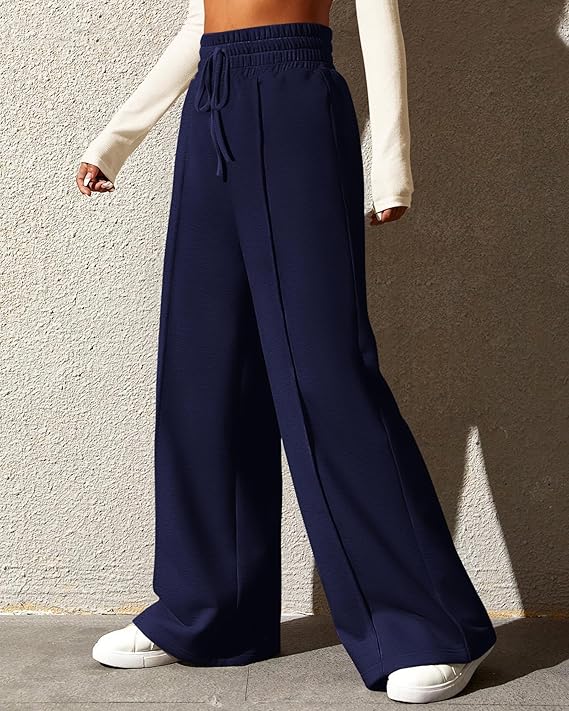 HIGH WAISTED WIDELEG TROUSER FOR WOMEN- NAVY BLUE