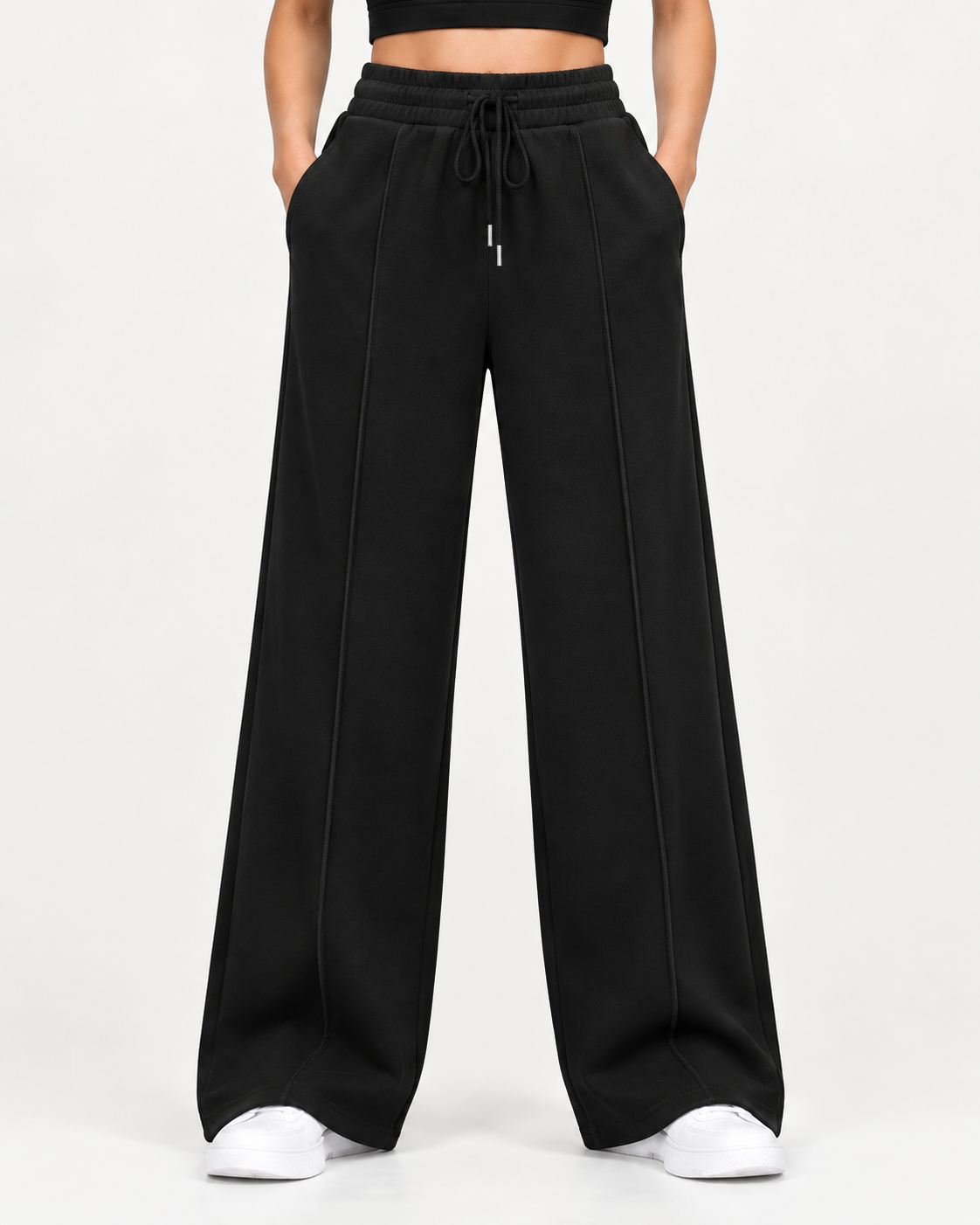 High Waisted- BLACK Straight line Trouser