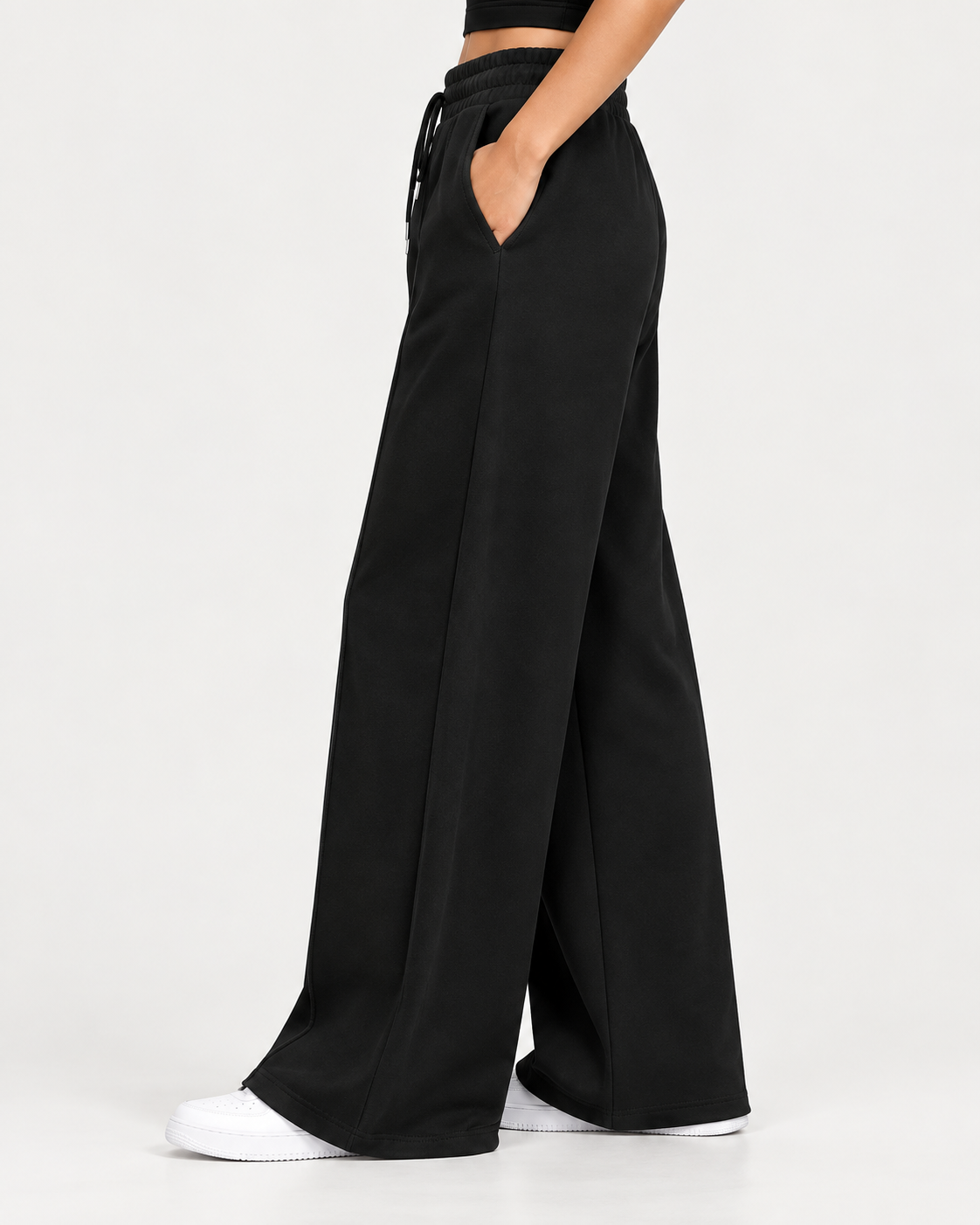 High Waisted- BLACK Straight line Trouser